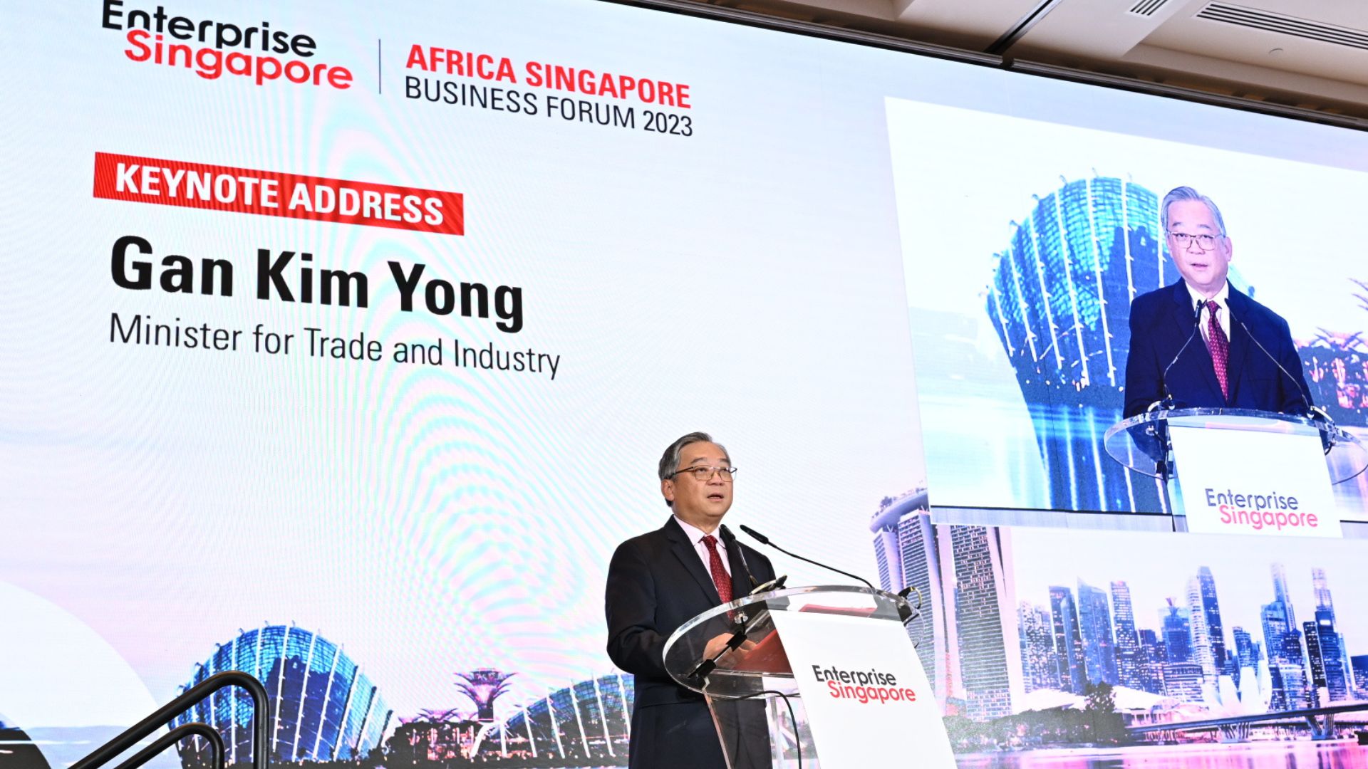 Minister Gan Kim Yong speaking at the Africa - Singapore Summit 2023