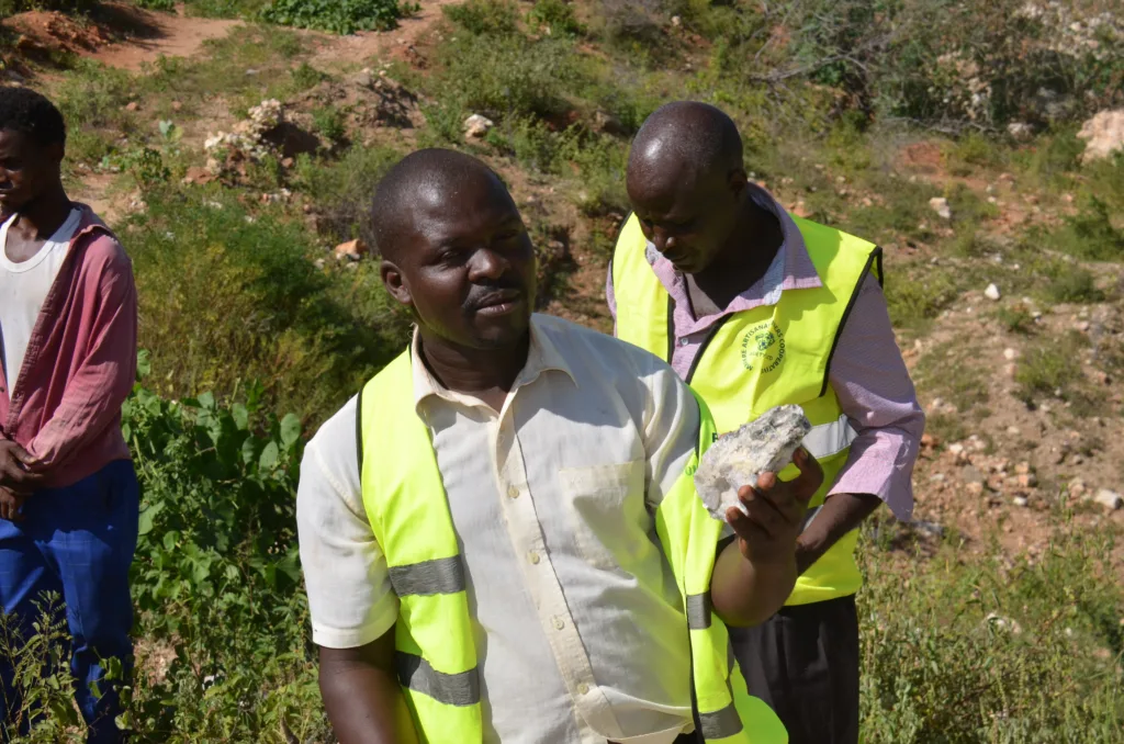 Kenyan Mining stakeholder carrying Coltan